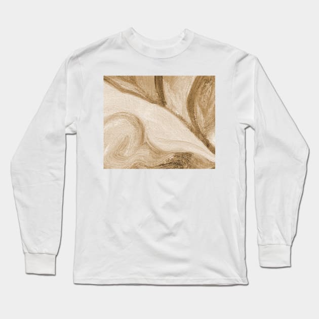 Sepia Antique White Abstract Art Long Sleeve T-Shirt by Go Abstract Art